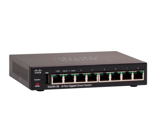 Комутатор Cisco SG250-08-K9-EU