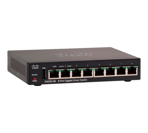 Комутатор Cisco SG250-08HP-K9-EU